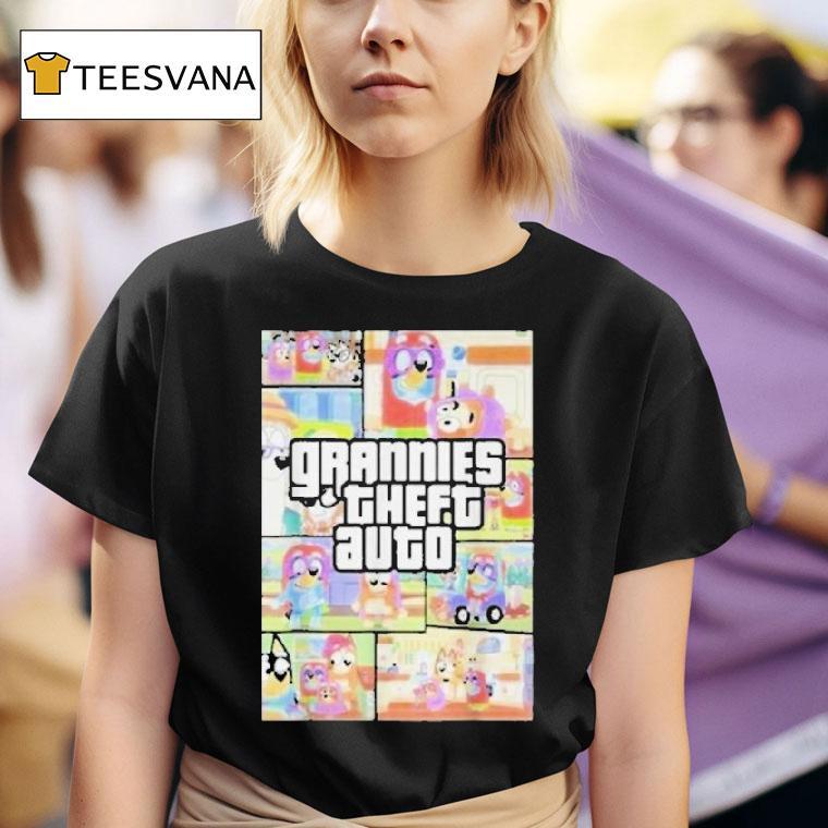 Bluey Grannies Theft Auto Gta Shirt