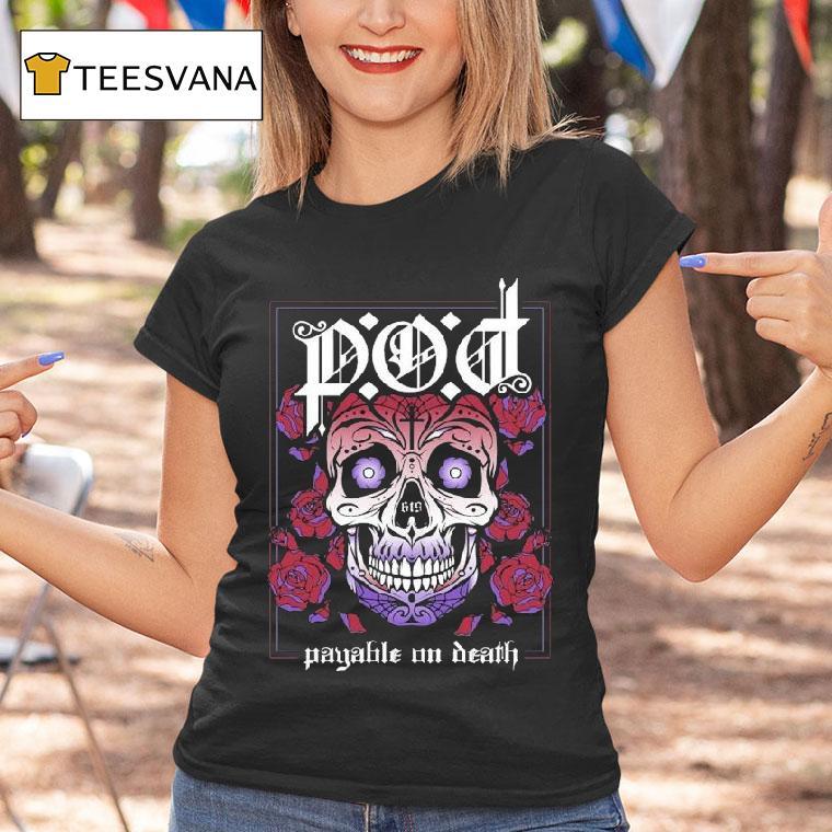 Payable On Death Pod Purple Sugar Skull Shirt
