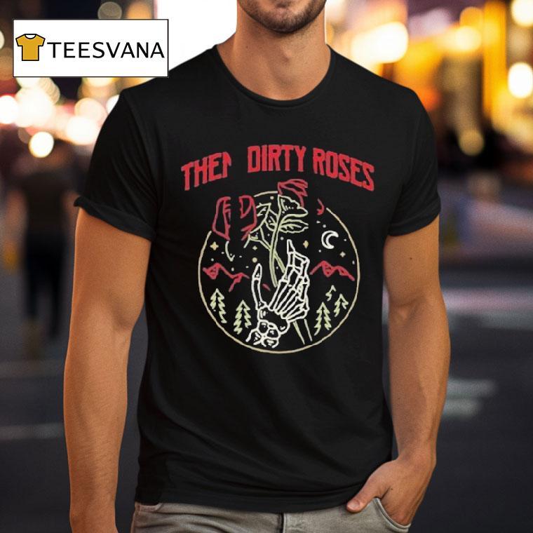 Them Dirty Roses Hands Skeleton Neon Shirt