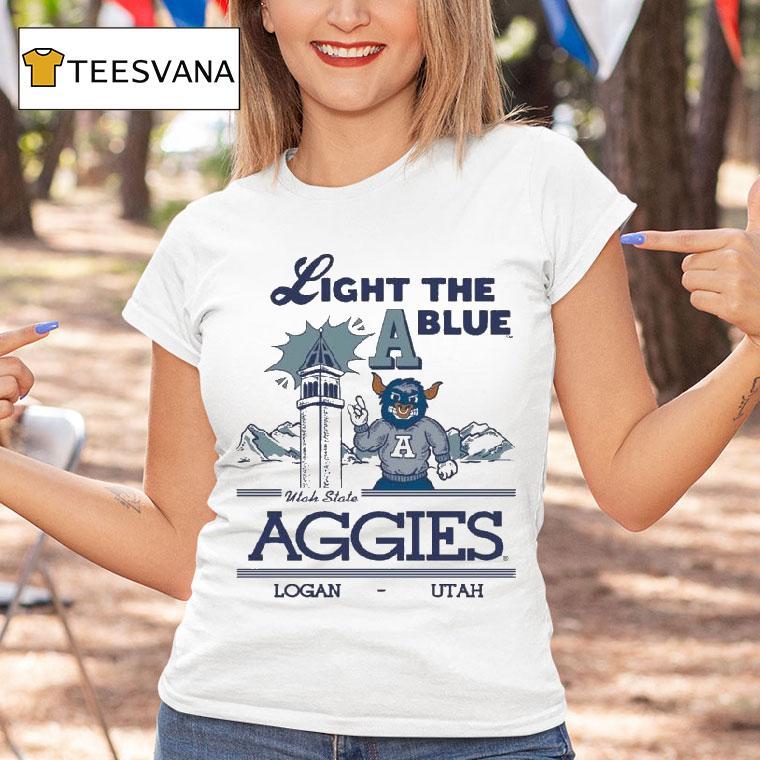 Utah State Aggies Light The Blue A Logan Mascot Shirt
