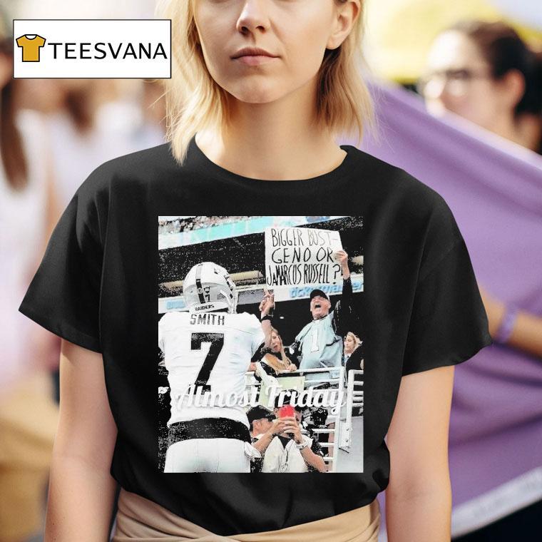 Almost Friday Geno Smith Bigger Bust Geno Or Jamarcus Russell Middle Fingers Shirt