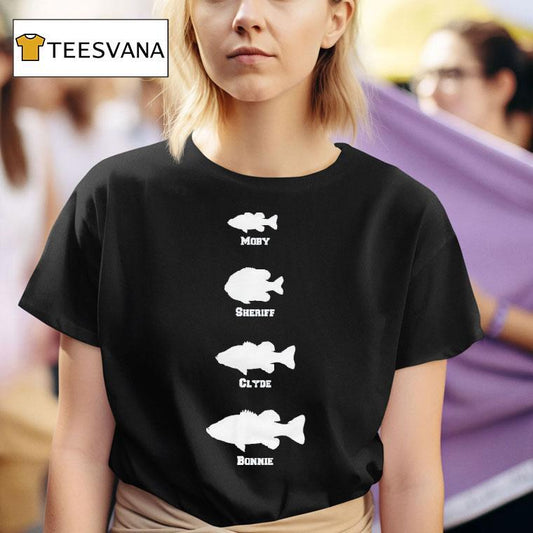 Bamabass Moby Sheriff Clyde Bonnie Fish Shirt