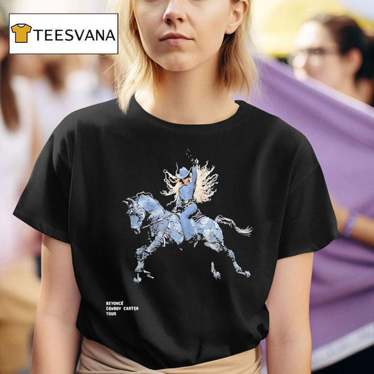 Beyonce Cowboy Carter Tour 2025 Denim Horse Shirt