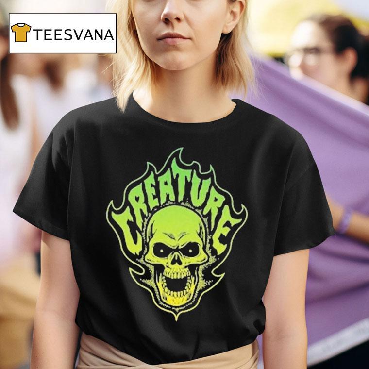 Bonehead Creature Flame Skull Shirt