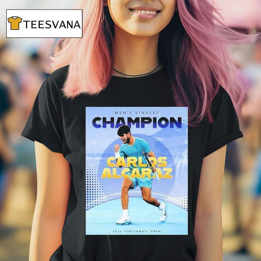 Carlos Alcaraz Tennis Spanish Claims First Cincinnati Open Men Singles Champions 2025 Shirt