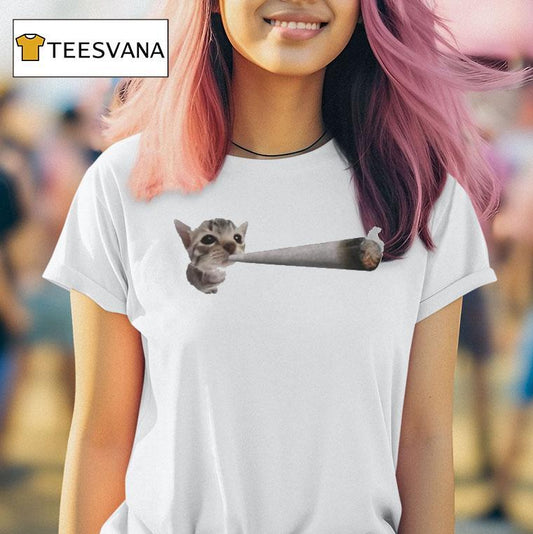 Cat Smoking Joint Ciggarates Shirt