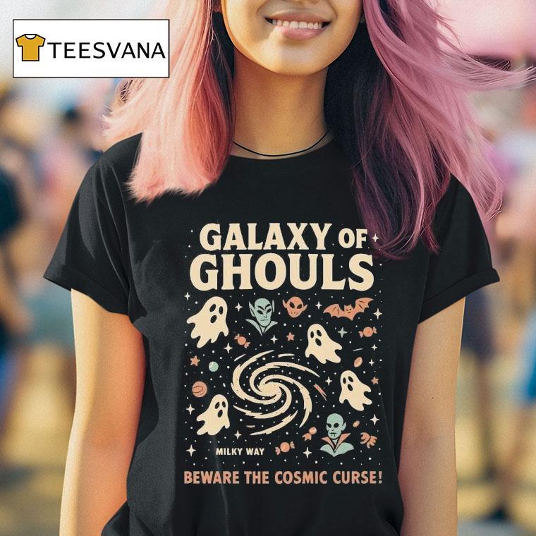 Galaxy Of Ghouls Milky Way Beware The Cosmic Curse Halloween Shirt