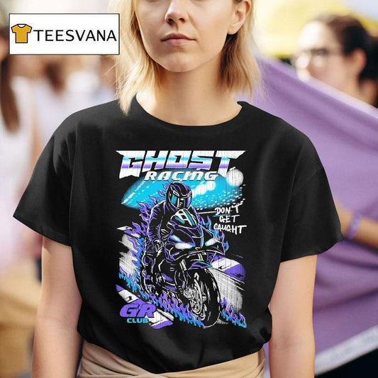 Ghost Racing Don't Get Caught Gr Club Track Motor Flames Shirt