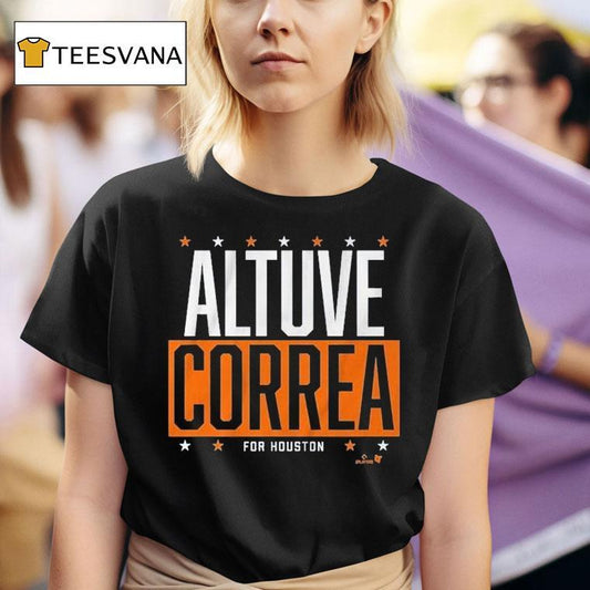 Jose Altuve And Carlos Correa Houston Astros Altuve-correa For Houston Shirt