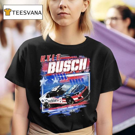 Kyle Busch Richard Childress Racing Team Cheddar's Patriotic Car Shirt