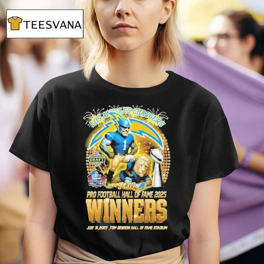 Los Angeles Chargers Pro Football Hall Of Fame 2025 Winners Tom Benson Stadium Nfl Mascot Shirt
