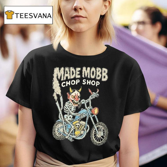 Made Mobb Chop Shop Skeleton Motor Shirt