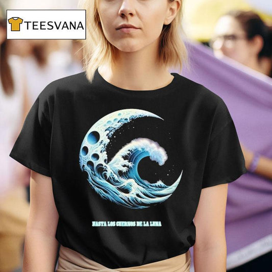 Mar Lara Sudadera Cuernos De La Luna Moon Waves Shirt