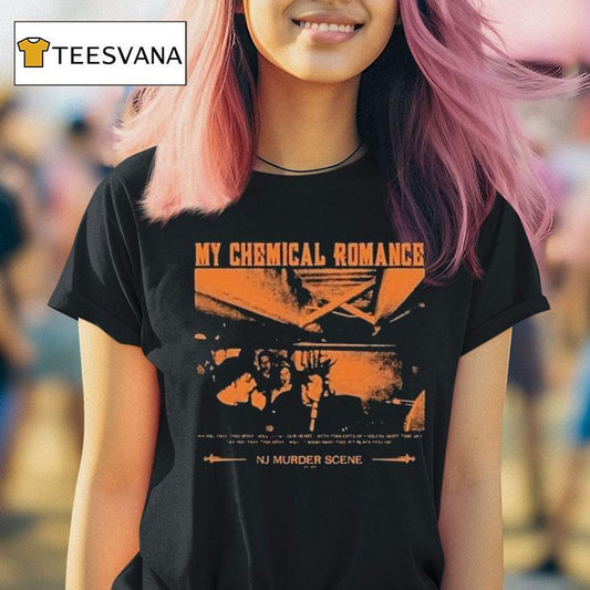 My Chemical Romance Nj Murder Scene Bullets Themed Shirt