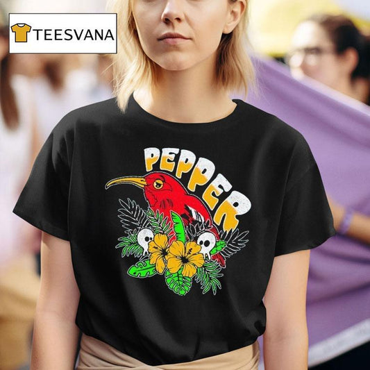 Pepper Iʻiwi Bird Sapphire Shirt