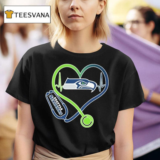 Seattle Seahawks Nurse Heartbeat Stethoscope Shirt