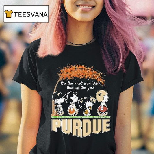 Snoopy The Peanuts Purdue Boilermakers It's The Most Wonderful Time Of The Year Shirt