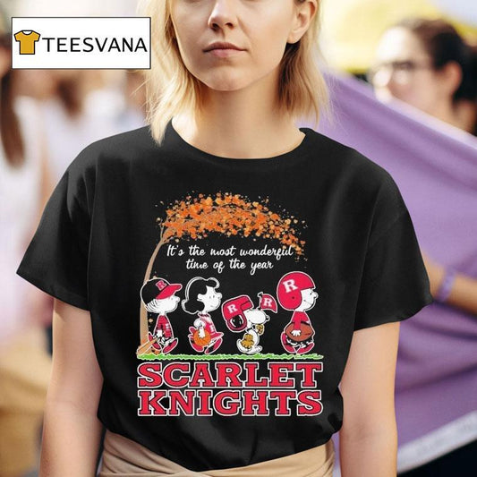 Snoopy The Peanuts Rutgers Scarlet Knights It's The Most Wonderful Time Of The Year Shirt