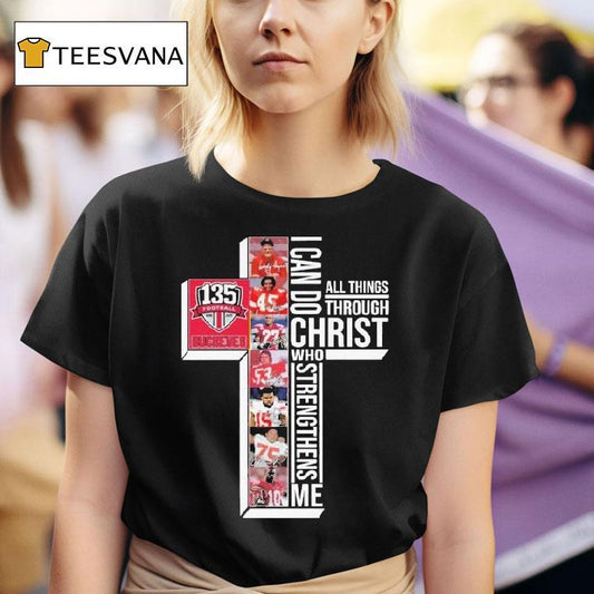 The Ohio State Buckeyes 135th Anniversary 1890-2025 I Can Do Through All Things Through Who Strengthens Me Signatures Shirt