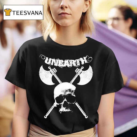 Unearth Boston Fucking Metal Skull Axe Shirt