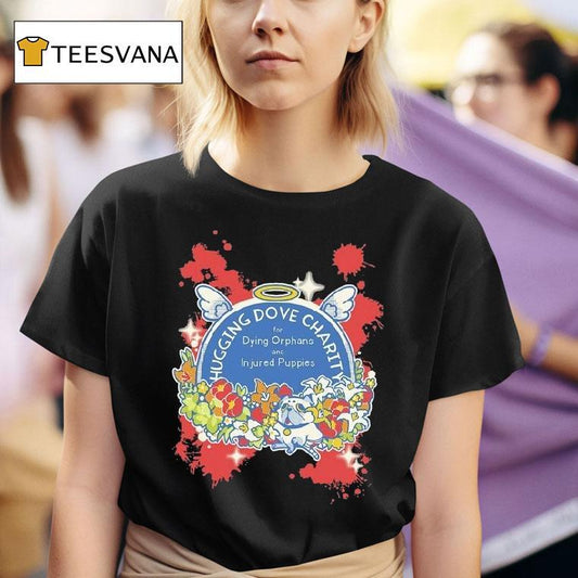 Vivziepop Hugging Dove Charity For Dying Orphans And Injured Puppies Shirt