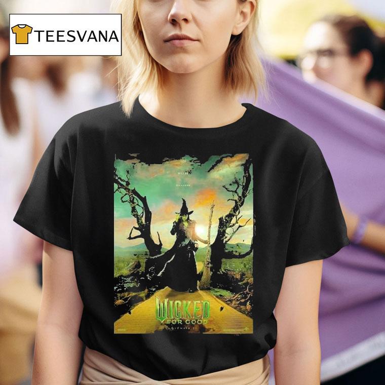 Wicked For Good Movie Featuring Cynthia Erivo As Elphaba On November 21 2025 Dark Fantasy Witch Shirt