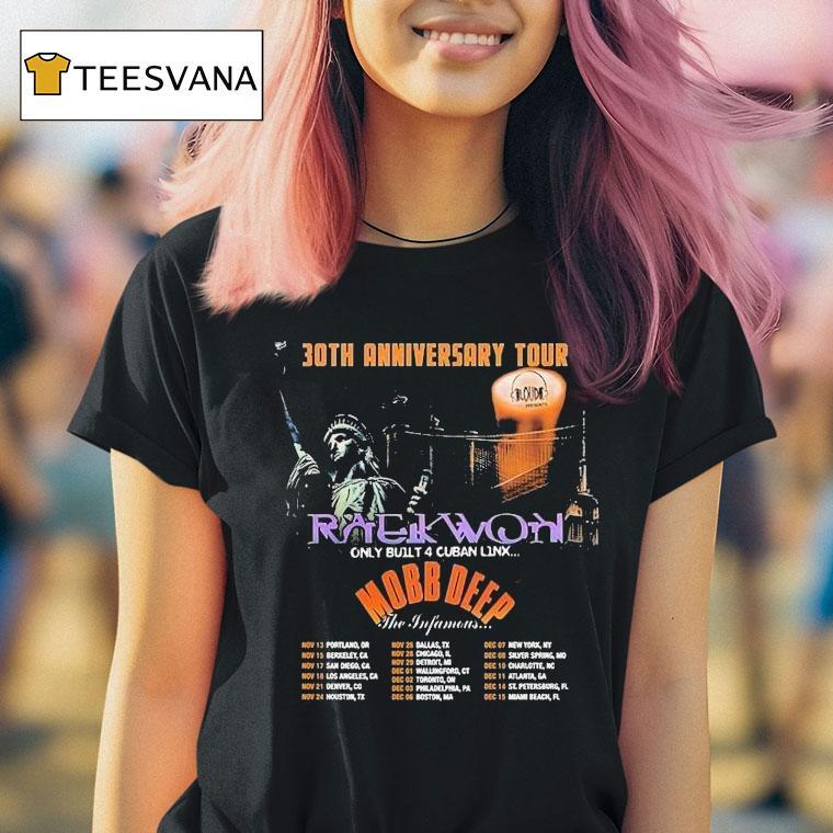 Wu Tang Clan 30th Anniversary Tour 2025 Dates For November And December In Portland Or With Mobb Deep And Raekwon Shirt