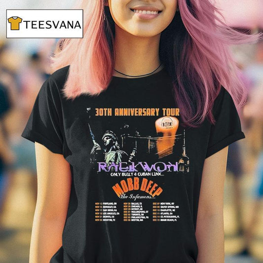 Wu Tang Clan 30th Anniversary Tour 2025 Dates For November And December In Portland Or With Mobb Deep And Raekwon Shirt