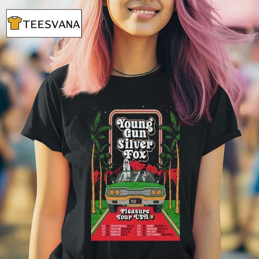 Young Gun Silver Fox Pleasure Tour Usa Summer 2025 Shirt