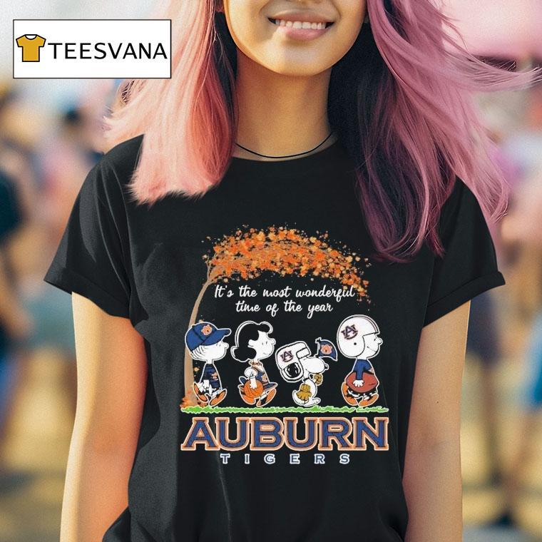 Auburn Tigers X Snoopy And The Peanuts It's The Most Wonderful Time Of The Year Shirt