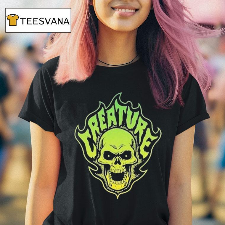 Bonehead Creature Flame Skull Shirt