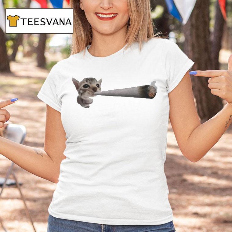Cat Smoking Joint Ciggarates Shirt