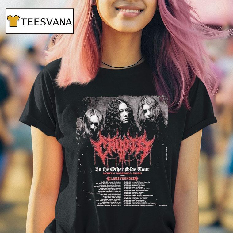 Crypta At North America 2025 In The Other Side Tour Dates With Claustrofobia Dark Metal Shirt