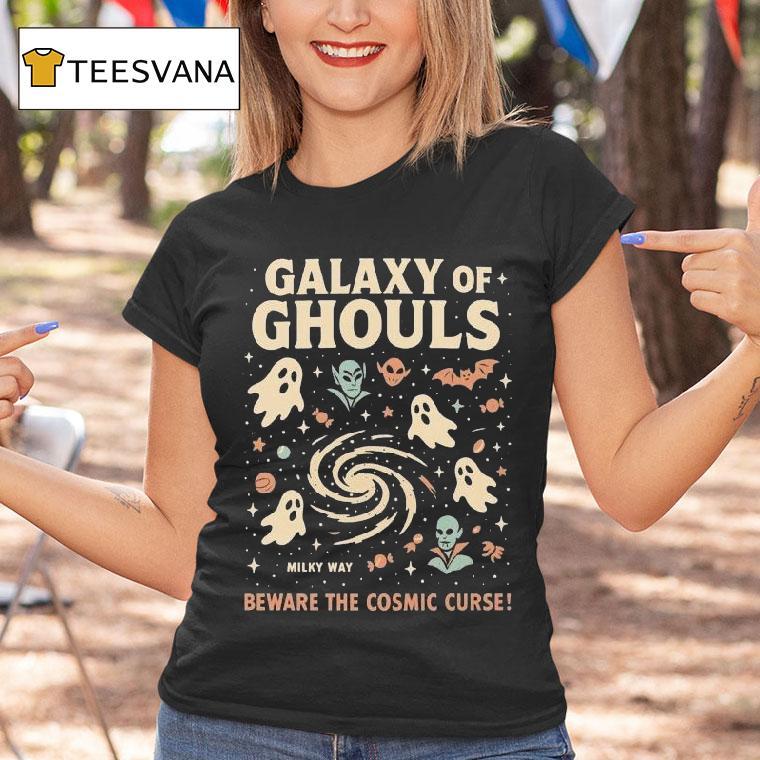 Galaxy Of Ghouls Milky Way Beware The Cosmic Curse Halloween Shirt