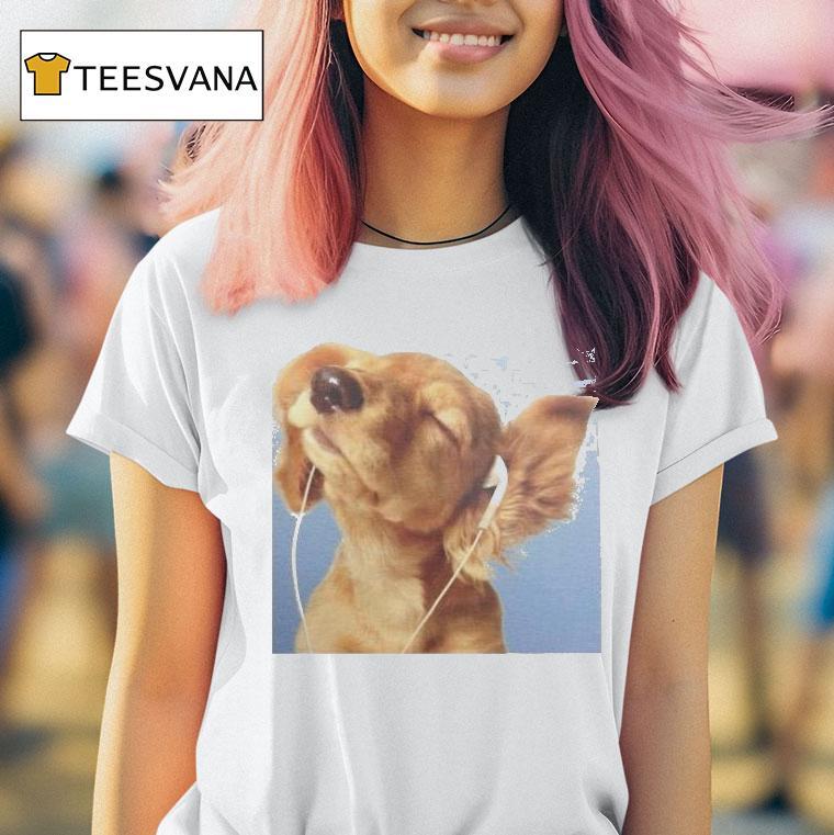 Headphones Blue Dog Shirt