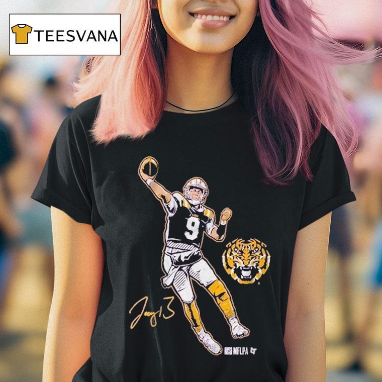 Joe Burrow Superstar Pose Lsu Tigers Shirt