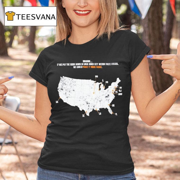 Paper Plane Imagine If We Put The Guns Down In Each Inner City Within These States We Could Make It Make Sense Everytown Usa Shirt