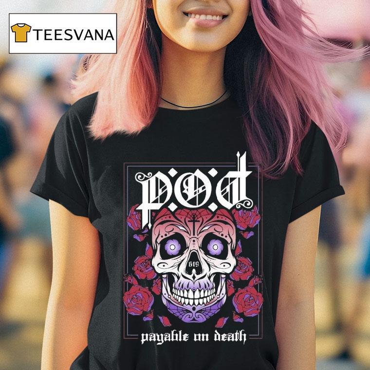 Payable On Death Pod Purple Sugar Skull Shirt