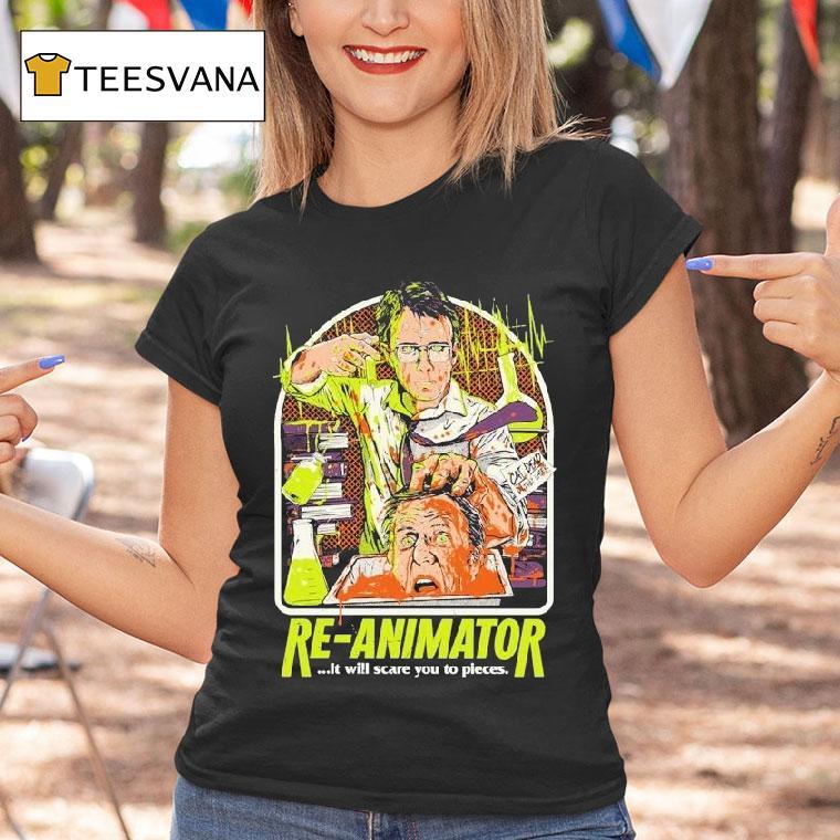 Re-animator Talking Head It Will Scare You To Pieces Shirt