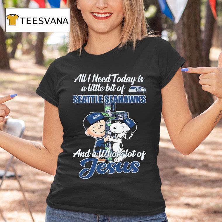 Snoopy And Charlie Brown All I Need Today Is A Little Bit Of Seattle Mariners And A Whole Lot Of Jesus Shirt