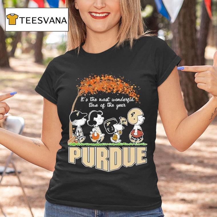 Snoopy The Peanuts Purdue Boilermakers It's The Most Wonderful Time Of The Year Shirt