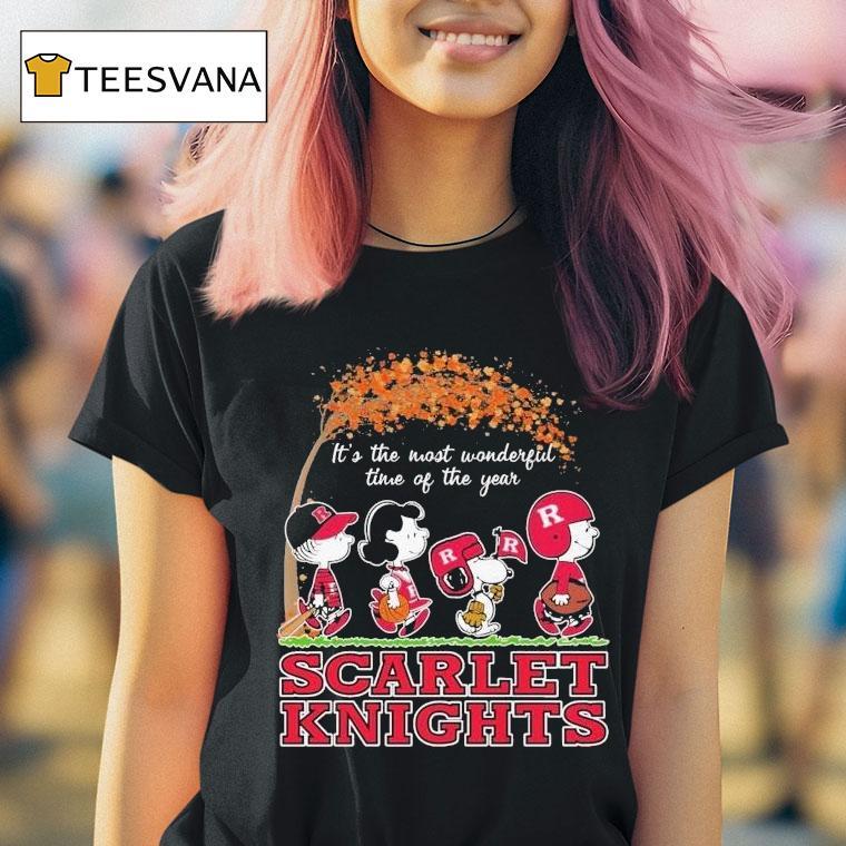 Snoopy The Peanuts Rutgers Scarlet Knights It's The Most Wonderful Time Of The Year Shirt