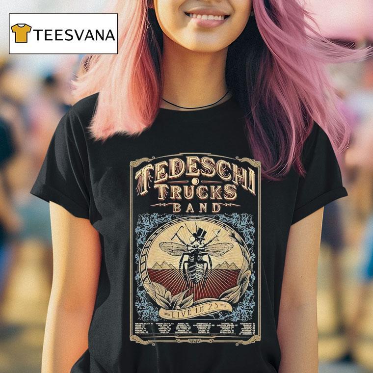 Tedeschi Trucks Band Live In 2025 Logo Tour Dates Fly Shirt