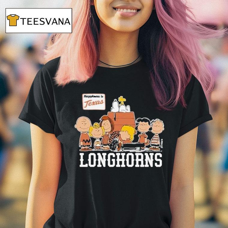 Texas Longhorn X The Peanuts The Gang Happiness Is Texas Shirt