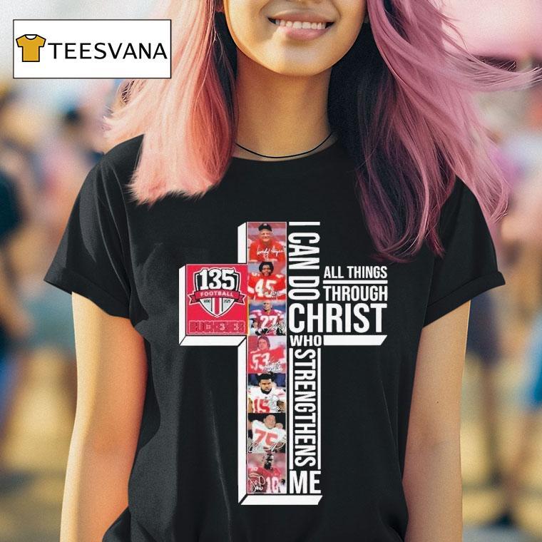The Ohio State Buckeyes 135th Anniversary 1890-2025 I Can Do Through All Things Through Who Strengthens Me Signatures Shirt