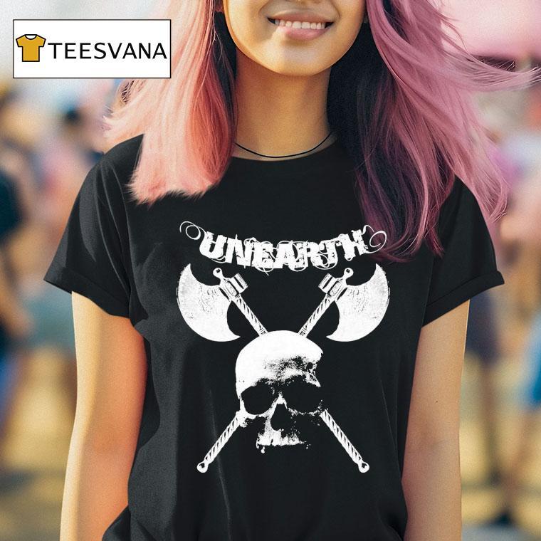 Unearth Boston Fucking Metal Skull Axe Shirt