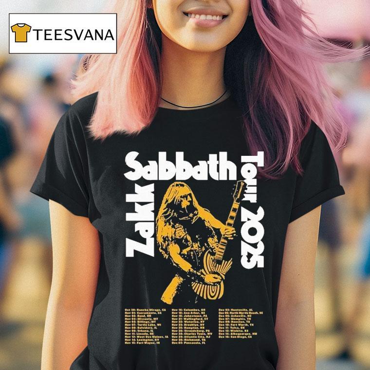 Zakk Sabbath Tour 2025 Dates On October 30 In Rancho Mirage Ca Shirt