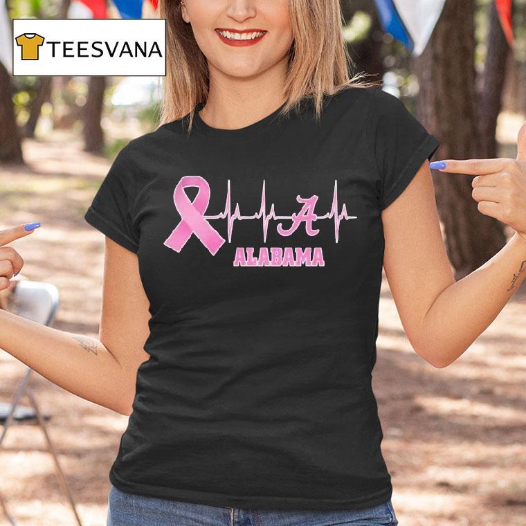 Alabama Heartbeat Pink Ribbon Breast Cancer Shirt