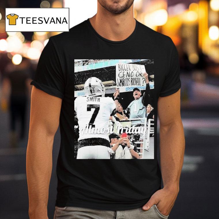 Almost Friday Geno Smith Bigger Bust Geno Or Jamarcus Russell Middle Fingers Shirt