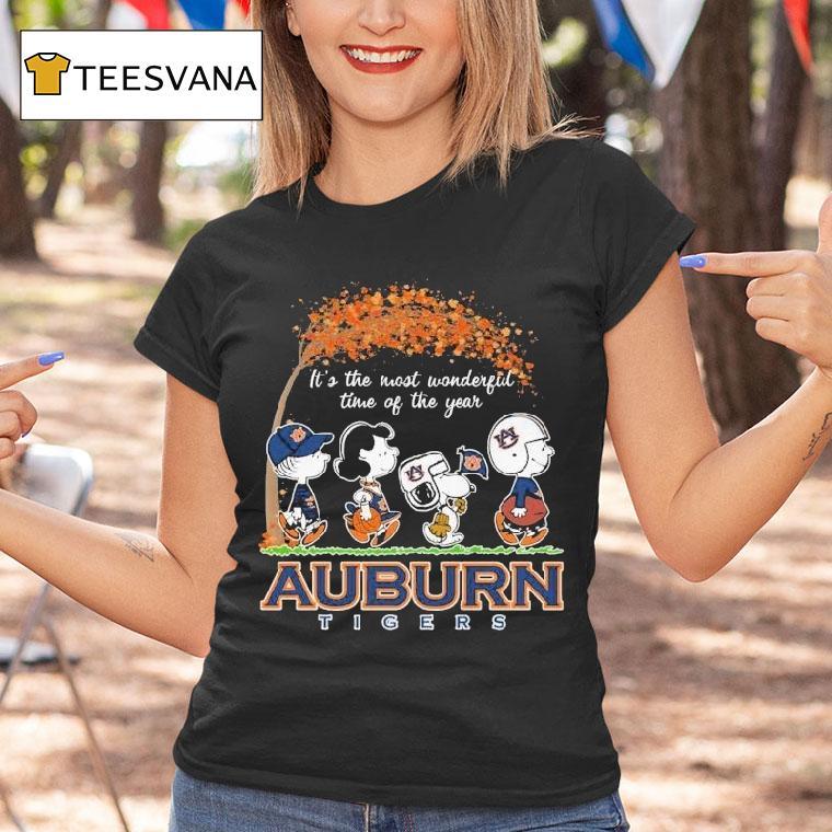 Auburn Tigers X Snoopy And The Peanuts It's The Most Wonderful Time Of The Year Shirt